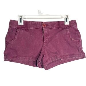 True Craft Raw Hem Cuffed Shorts – Berry Burgundy – Size 7